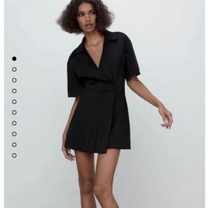 Zara poplin wrap dress